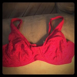 Sexy, semi sheer, red padless bra